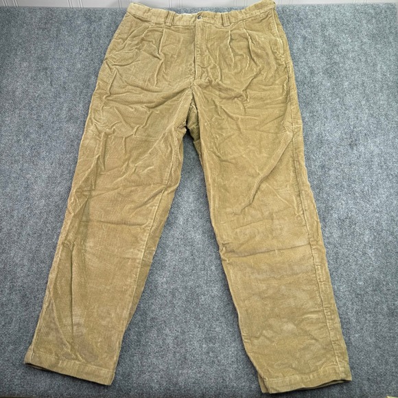 Oak Hill Other - Oak Hill Pants Mens 42x34 (Fits 41x31)‎ Beige Corduroy Pleated Expandable Waist